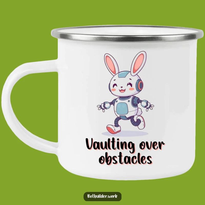 Funny Robot Rabbit Camping Mug: Spring Into Adventure With Humor