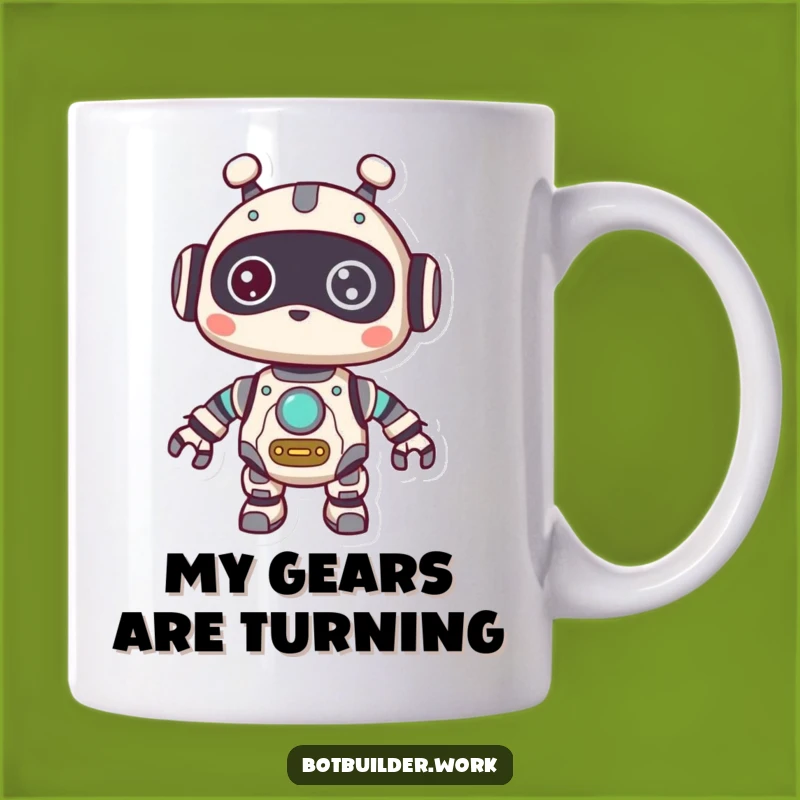 Funny Robot Curious Mug: Gears & Wonder Gift - Perfect Funny Gift