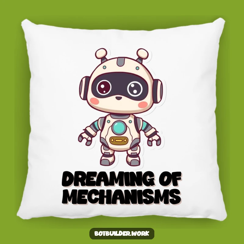 Funny Robot Curious Pillow: Cozy Gears Cushion - Great Funny Gift