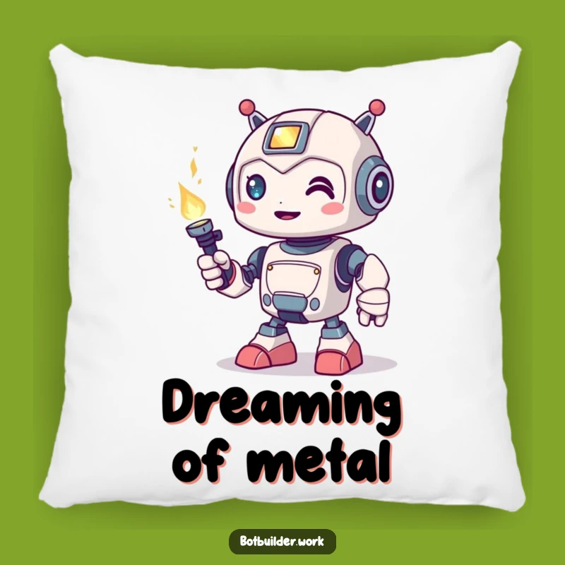Funny Robot Welder Pillow: Cute Torch Comfort - Great Funny Gift