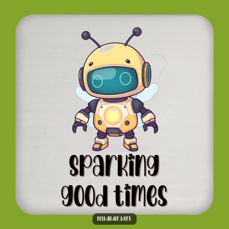 Funny Robot Bee Drink Coaster: Protect Surfaces With Quirky Humor