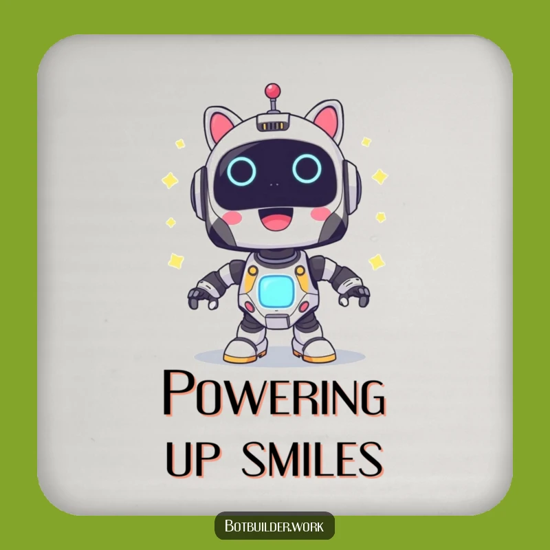 Funny Robot Power-Up Coaster: Joyful Lights Decor - Perfect Funny Gift