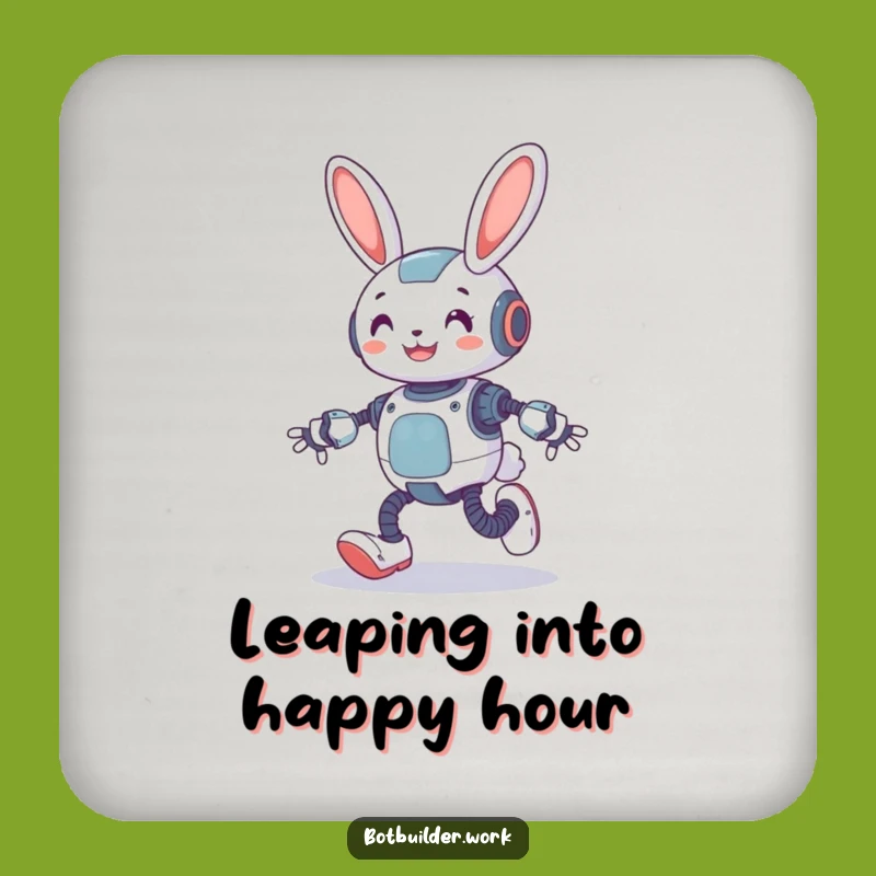 Funny Robot Rabbit Drink Coaster: Protect Surfaces With Springy Charm