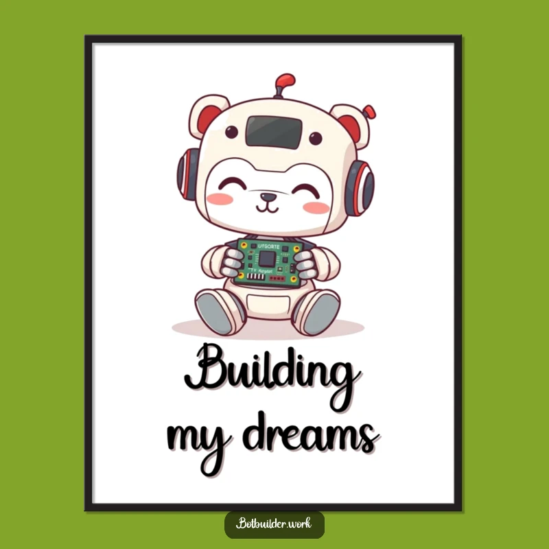 Funny Robot Animal Poster: Adorable Circuit Builder Art - Perfect Funny Gift