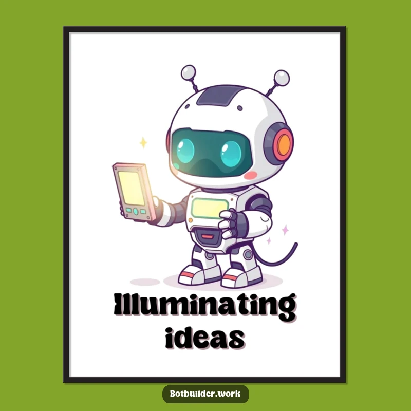 Funny Robot Programmer Poster: Cute Coding Art - Ideal Funny Gift