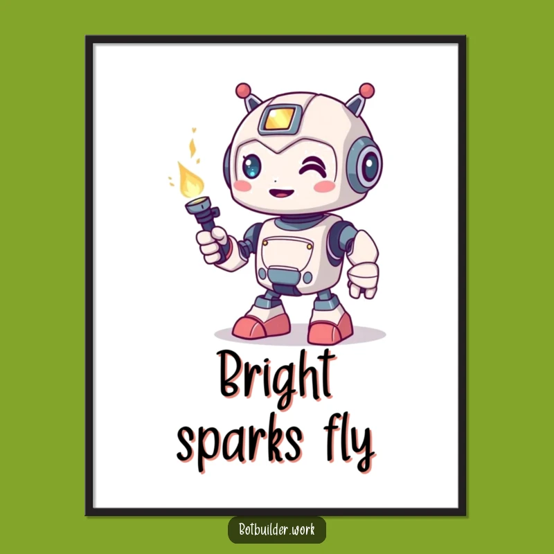 Funny Robot Welder Poster: Cute Torch Art - Ideal Funny Gift