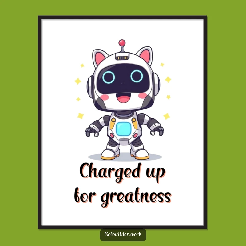 Free Printable Funny Robot Animal Wall Art: Power Up DIY Downloadable Decor