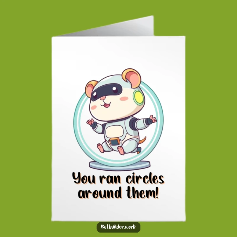 Free Printable Congrats Card: Robot Hamster Success, Turbocharged Wins, Downloadable Gift!