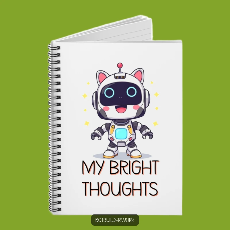 Funny Robot Power-Up Notebook: Joyful Lights Journal - Ideal Funny Gift