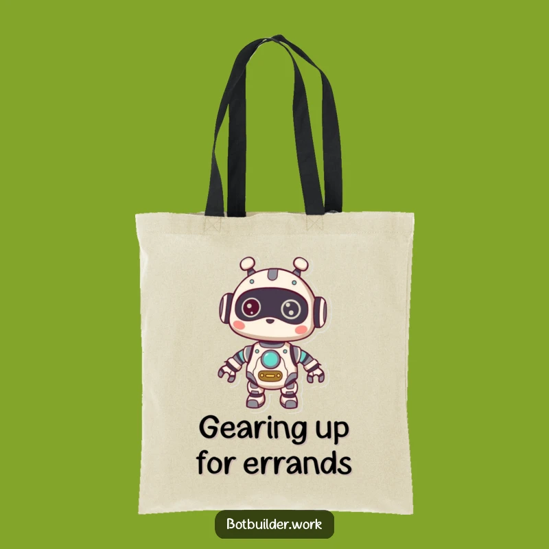 Funny Robot Curious Tote Bag: Gears & Wonder Holder - Perfect Funny Gift